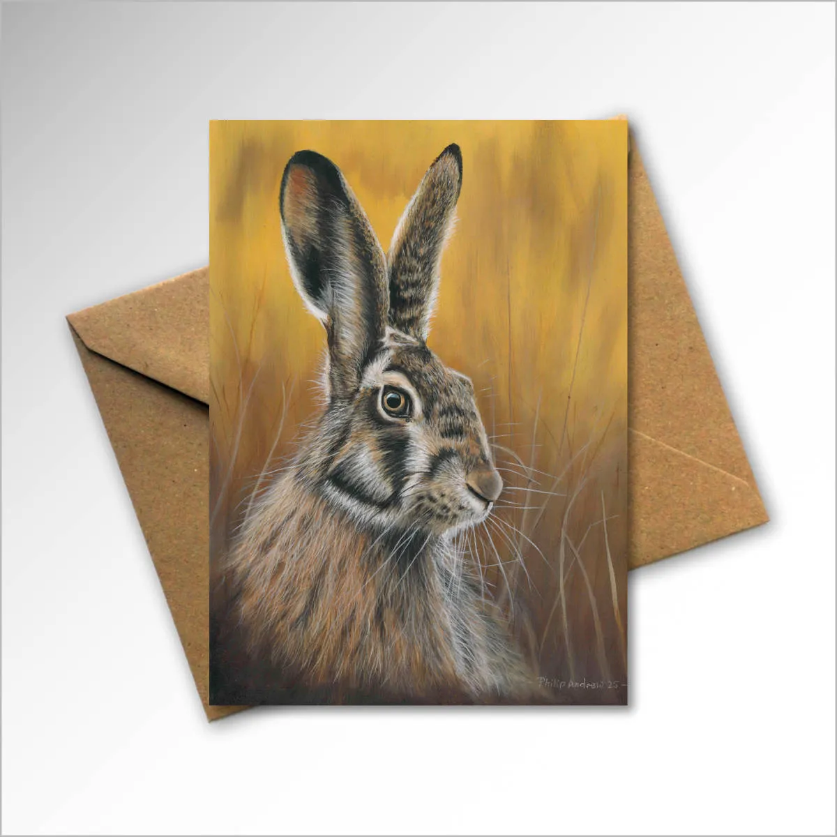 'Brown Hare' envelope and card